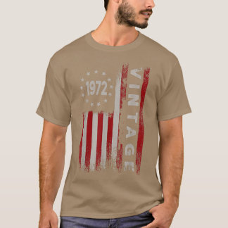 Camiseta Presentes de 50 anos Vintage 1972 Bandeira America