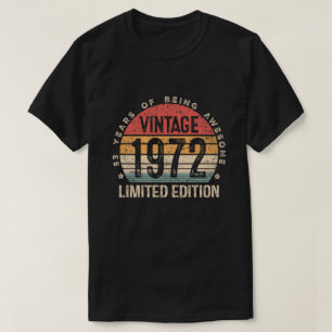 Camiseta Presentes de 53º aniversário Vintage 1972 para hom