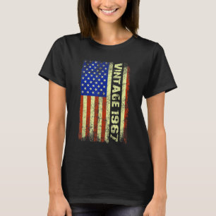 Camiseta Presentes de 55 anos Vintage 1967 Bandeira America