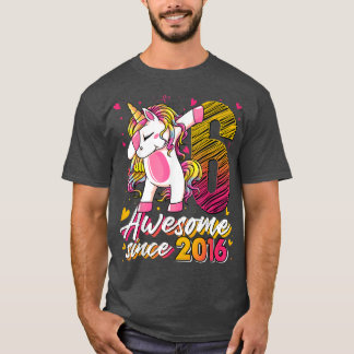 Camiseta Presentes de 6 anos Unicórnio Dabbing 6 Birthday G