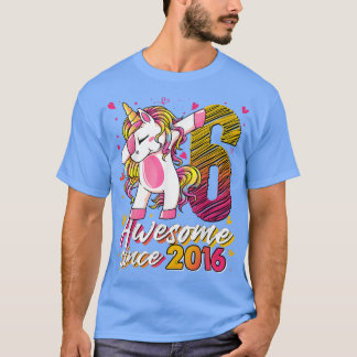 Camiseta Presentes de 6 anos Unicórnio Dabbing 6 Birthday G