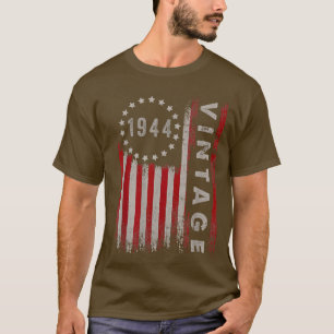 Camiseta Presentes de 78 anos Vintage 1944 Bandeira America