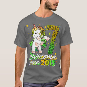 Camiseta Presentes De 7 Anos Unicorn Flossing 7 Birthday Gi