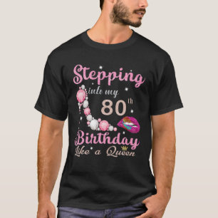 Camiseta Presentes De 80 Anos Indo No Meu Aniversário De 8