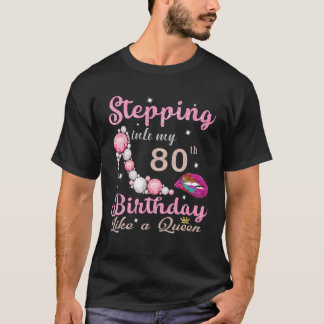 Camiseta Presentes De 80 Anos Indo No Meu Aniversário De 80