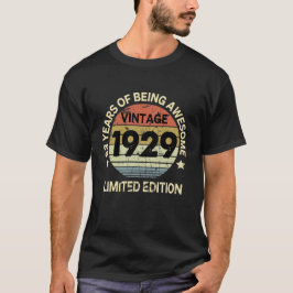 Camiseta Presentes de 93 anos Vintage 1929 Limited Edition 
