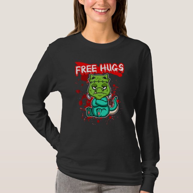 Camiseta Presentes de Abraços Grátis no Halloween Sarcasmo  (Frente)