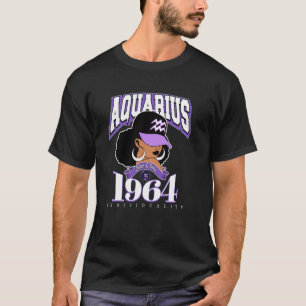 Camiseta Presentes de Aniversário Aquário 1964 Afro Rainha