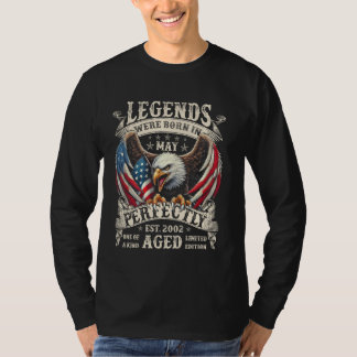Camiseta Presentes de Aniversário de 23 Anos Retro de Maio