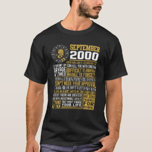 Camiseta Presentes de aniversário do Virgo 2000 em setembr