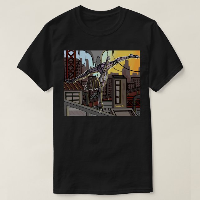 Camiseta Presentes De Anjo Da Batalha De Alita No Aniversár (Frente do Design)