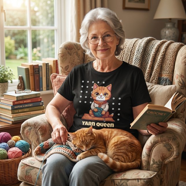 Camiseta Presentes de Aposentadoria de Gato para Mãe Avó Cr (Cat Retirement Gifts for Crocheter Mom Grandma T-Shirt)