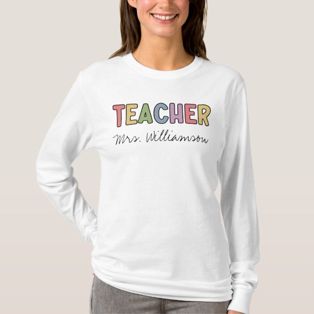 Camiseta Presentes de Apreciação Coloridos de Professores d (Frente)