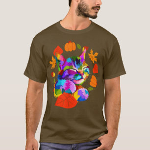 Camiseta Presentes de Arte Coloridos para Gatos, Pais de Ga