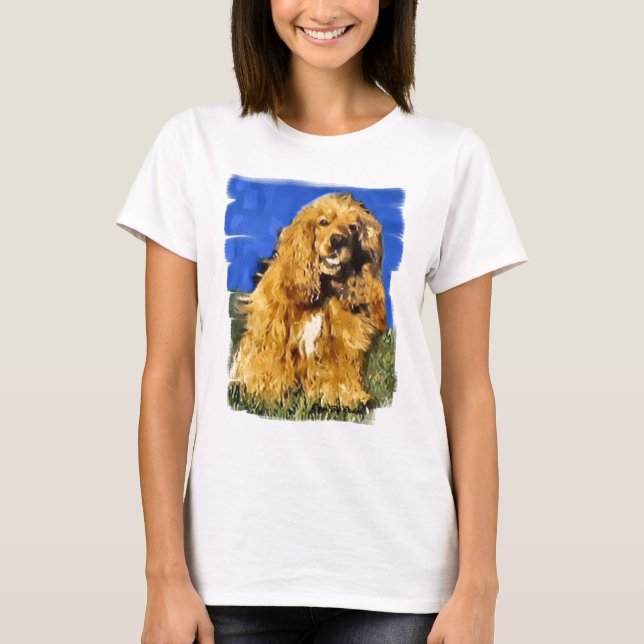 Camiseta Presentes de Arte em Cocker Spaniel (Frente)