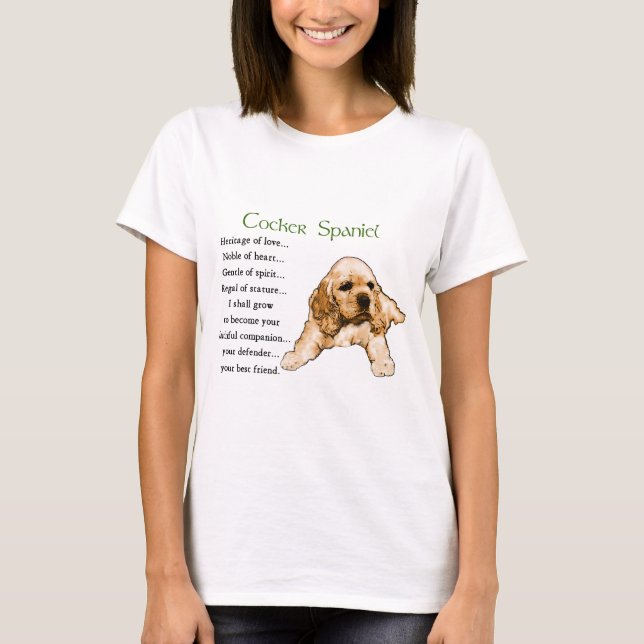 Camiseta Presentes de Arte em Cocker Spaniel (Frente)