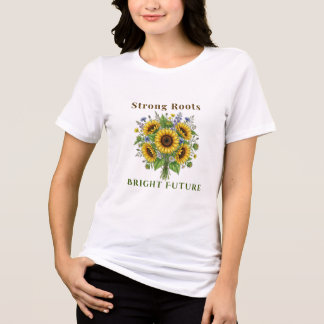 Camiseta Presentes de Arte Floral Botânica de Girassóis em