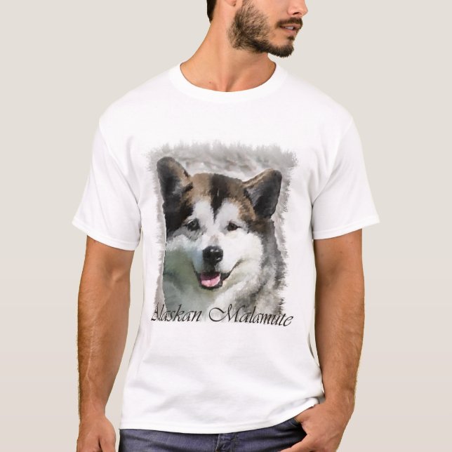 Camiseta Presentes de Arte Malamute no Alasca (Frente)