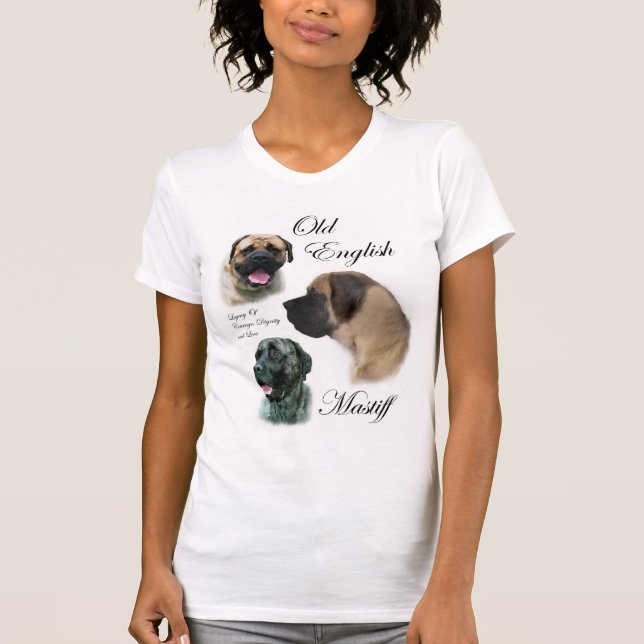 Camiseta Presentes de Arte Mastiff Inglês (Frente)