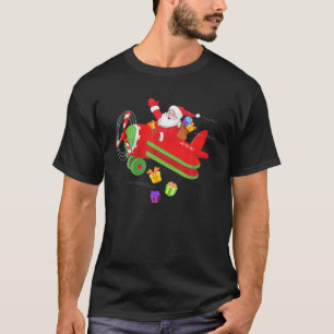 Camiseta Presentes de Avião Voador do Piloto Papai Noel de