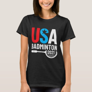 Camiseta Presentes de Badminton Americano 2021 EUA Para Bad