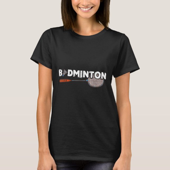 Camiseta Presentes De Badminton Com Traço De Badminton Cute (Frente)