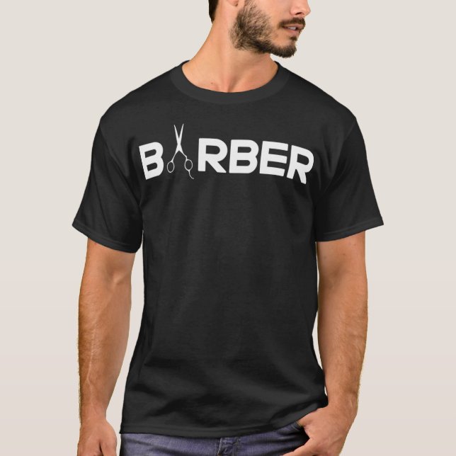 Camiseta Presentes de Barber Compro Barbers, design de logo (Frente)