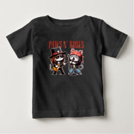 Camiseta Presentes de Bebê Gato Rocha Engraçado Patas 'N Ro