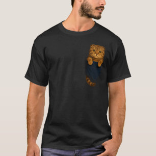 Camiseta Presentes de Bolso de Gato Dobrado Escocês Mãe de 
