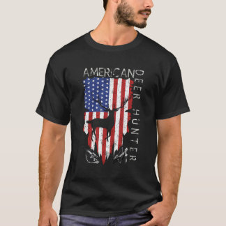 Camiseta Presentes De Caça À Bandeira Americana Para Caçado