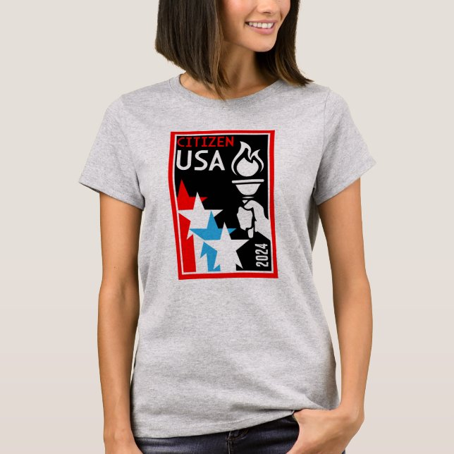Camiseta Presentes de cidadania americana (Frente)