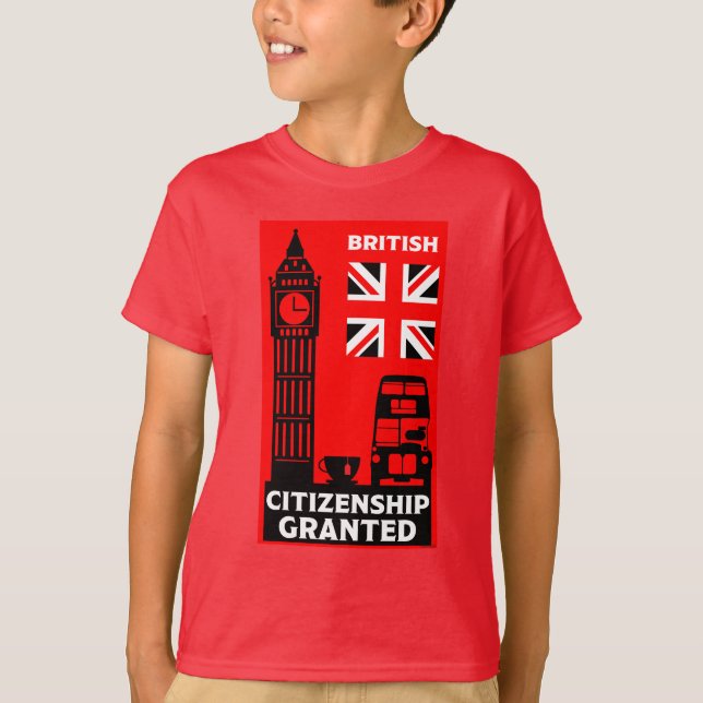 Camiseta Presentes de Cidadania Britânica (Frente)