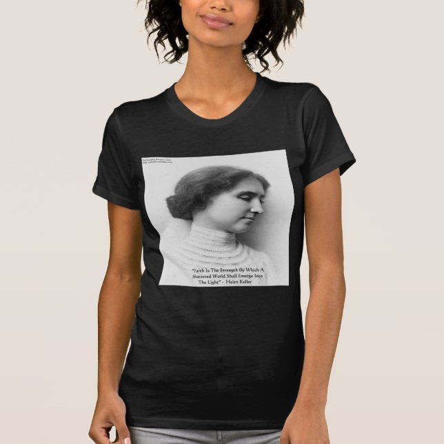 Camiseta Presentes de Citações de Sabedoria "Fé/Força" de H (Frente)