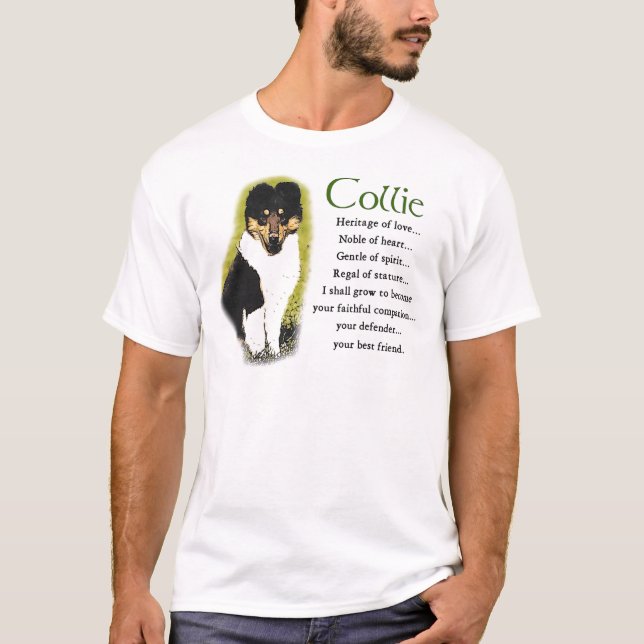 Camiseta Presentes de Collie de três cores (Frente)
