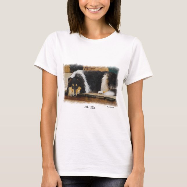 Camiseta Presentes De Collie Rough De Três Cores (Frente)