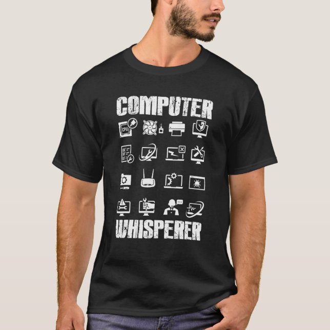 Camiseta Presentes de computação engraçados de sussurro de  (Frente)