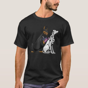 Camiseta Presentes de Dálmata Doberman Cão Tatuador Legal P