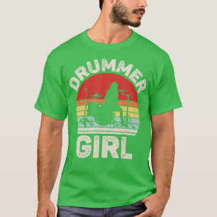 Camiseta Presentes De Drummer Rapariga De Retorna Vintage