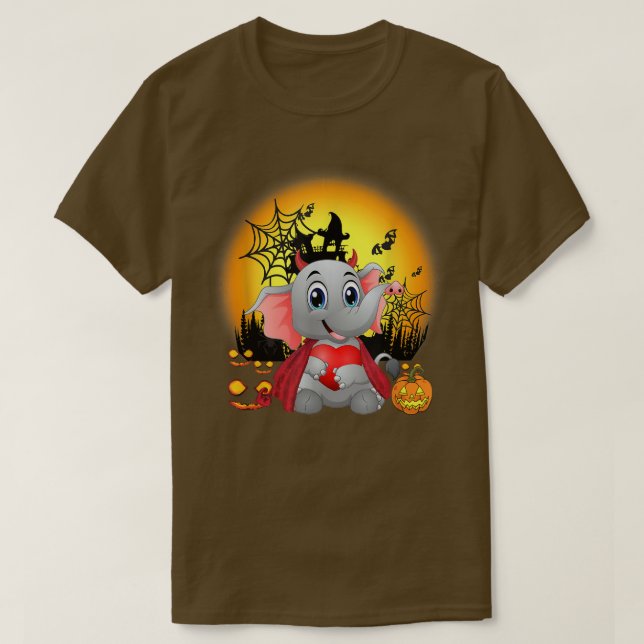 Camiseta Presentes de fantasia no Halloween de elefante eng (Frente do Design)