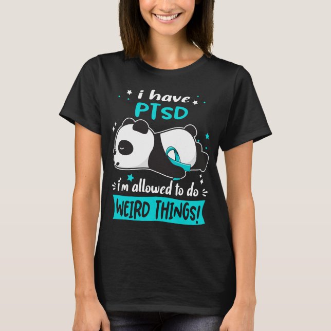 Camiseta Presentes de Fita do Mês de Consciência PTSD (Frente)