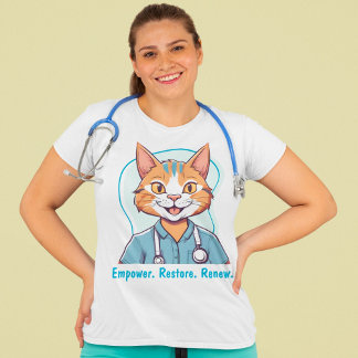 Camiseta Presentes de Gato Bonito para Médicos Terapistas F