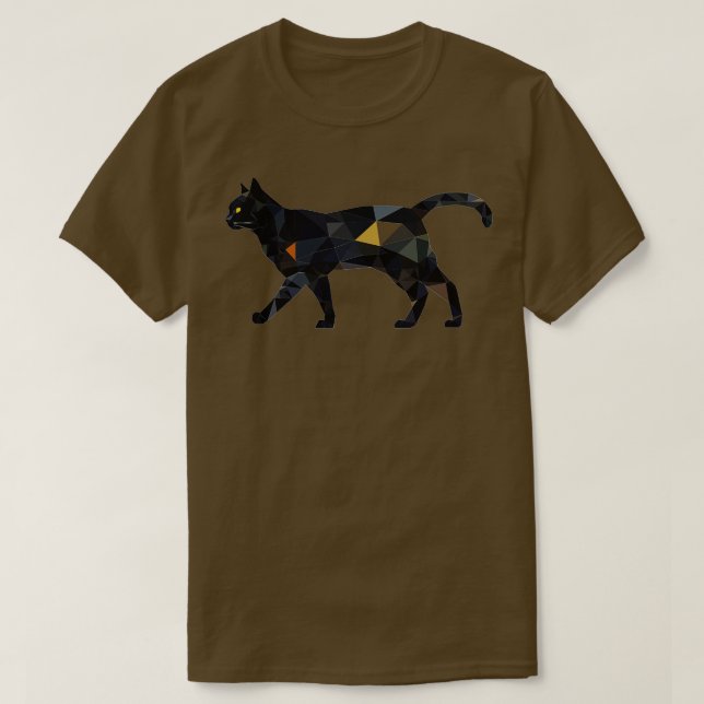 Camiseta Presentes de Gato com Padrão de Triângulos Poligon (Frente do Design)