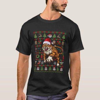 Camiseta Presentes De Gato De Tigre Feio Para O Natal