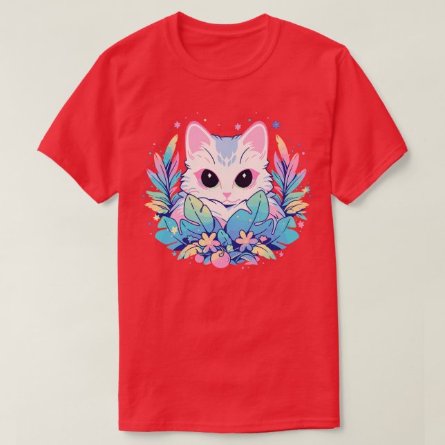 Camiseta Presentes de gato Goth Kawaii para meninas mulhere (Frente do Design)