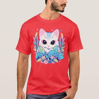 Camiseta Presentes de gato Goth Kawaii para meninas mulhere
