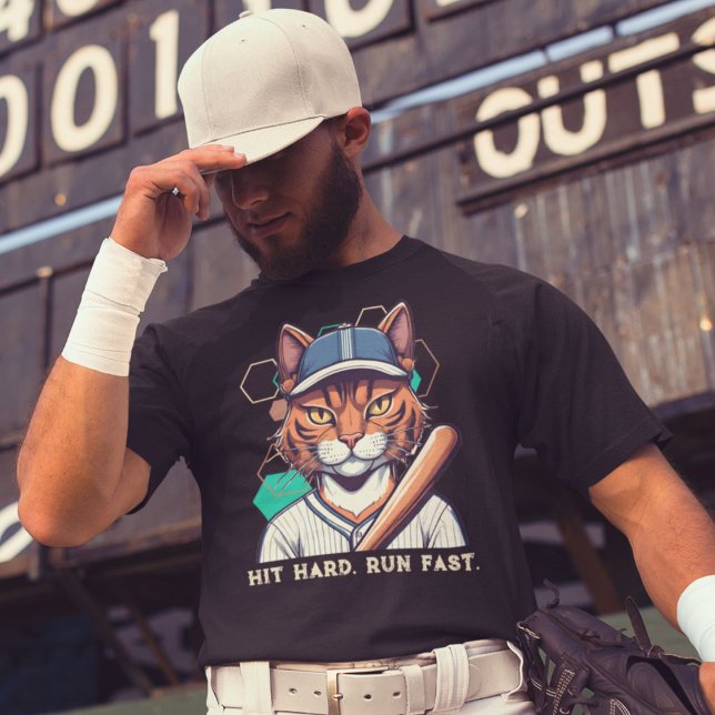 Camiseta Presentes de Gato legal para Jogadores de Beisebol (Cool Cat Gifts for Baseball Players Lovers Coaches)