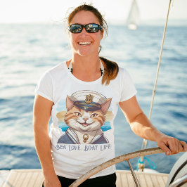 Camiseta Presentes de Gato Náutico para Armadores de Barcos