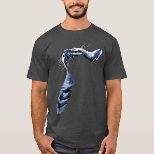 Camiseta Presentes De Gatos Sombreados De cinza