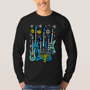 Camiseta Presentes de Hanukkah Guitarras Chanukah Rock Juda