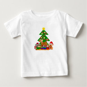 Camiseta Presentes de Natal Adoráveis Debaixo da Árvore de